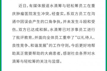 又在医院打起来水滴筹轻松筹联合声明动口没动手